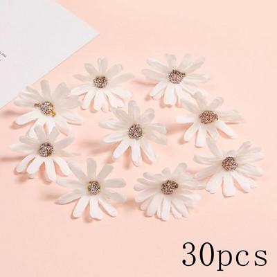 Balti mākslīgie ziedi Galvas zīda viltoti ziedi mājas dekorēšanai ballītes kāzu dekorācijas DIY Valentīna dienas dāvanas Aksesuāri