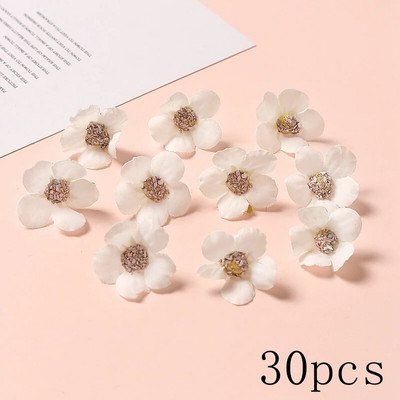 Balti mākslīgie ziedi Galvas zīda viltoti ziedi mājas dekorēšanai ballītes kāzu dekorācijas DIY Valentīna dienas dāvanas Aksesuāri