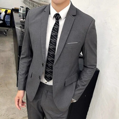 Poslovni muški kumovi sakoi Hlače Mladoženja Vjenčanica Banket Jednobojno usko odijelo Jakna Kaput Prsluk Komplet hlača 3 kom