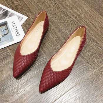 Дамски равни обувки Балетни обувки за жени Zapatos Planos De Mujer с остри пръсти Едноцветни дамски мокасини Голям размер 45 Обувки Лолита