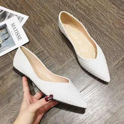 Ženske ravne cipele Balerinke za žene Zapatos Planos De Mujer sa šiljatim vrhom Jednobojne ženske mokasine Lolita cipele velike veličine 45