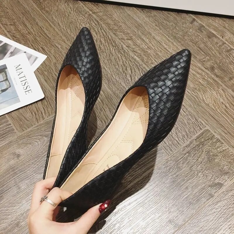 Ženske ravne cipele Balerinke za žene Zapatos Planos De Mujer sa šiljatim vrhom Jednobojne ženske mokasine Lolita cipele velike veličine 45