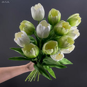 SunMade Europska grana tulipana Pravi dodir Umjetno cvijeće Dekoracija za zabavu Kućni dekor Vjenčanje Flores Zeleni cvijet Jesenski dekor