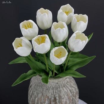 SunMade European Tulip Branch Real Touch Τεχνητά Λουλούδια Διακόσμηση Πάρτυ Διακόσμηση σπιτιού Γάμος Flores Πράσινο λουλούδι Φθινοπωρινό ντεκόρ
