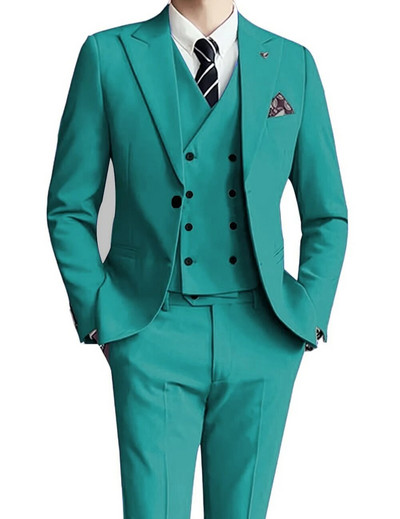 2023. Novi modni muški butik za slobodno vrijeme, jednobojni, poslovni, uski vjenčani najbolji komplet od 3 komada, sakoi, jakna, kaput, hlače, prsluk