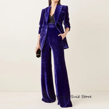 Νέα γυναικεία βελούδινα κοστούμια 2 τεμαχίων Fashion Business Blazer με παντελόνι Γυναικεία βραδινά ρούχα για γάμο костюм женск