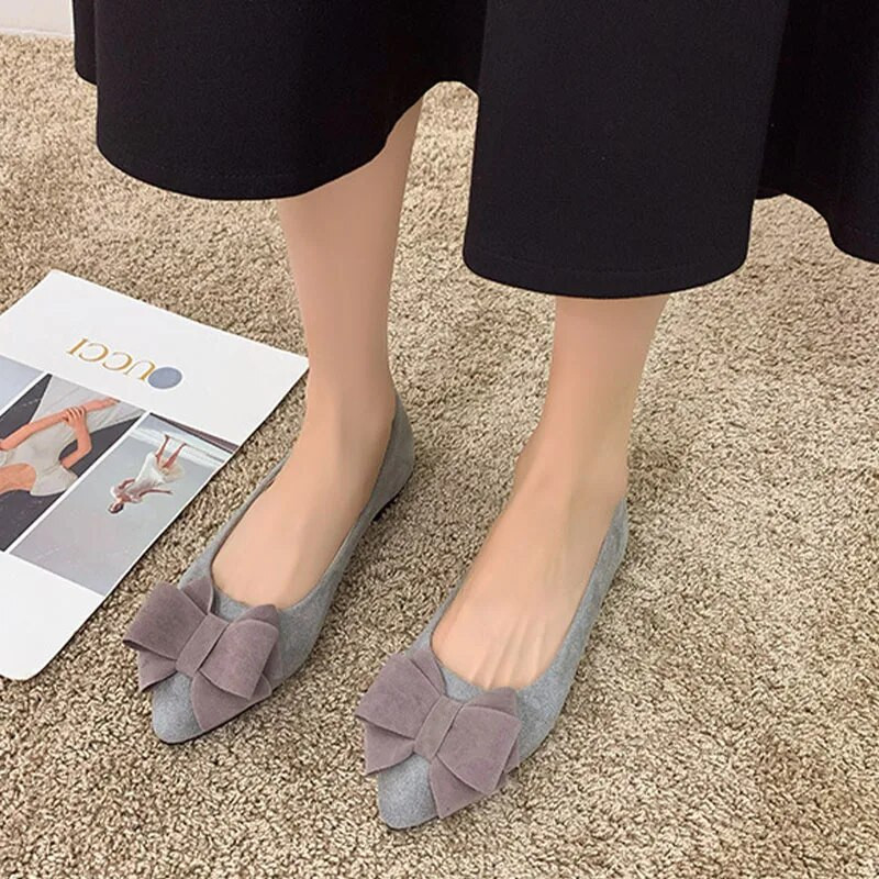 Kurpes Sievietēm Bow Sieviešu Plakanas Kontraktas Sekla Mute Plakanas Kurpes Sievietēm Pavasaris Vasara korejiešu stila sieviešu apavi