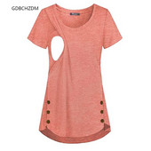 Ženska majica za trudnice i dojenje Majica za dojenje Jednobojna majica kratkih rukava Majica kratkih rukava