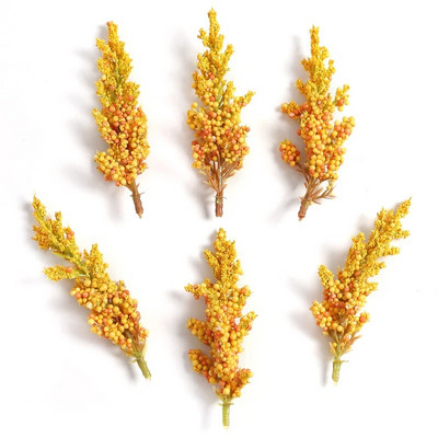 10/20 db mesterséges növények hab búza fül Hamis növény lakberendezéshez Esküvői házasság dekorációs kellékek barkács koszorú kiegészítők