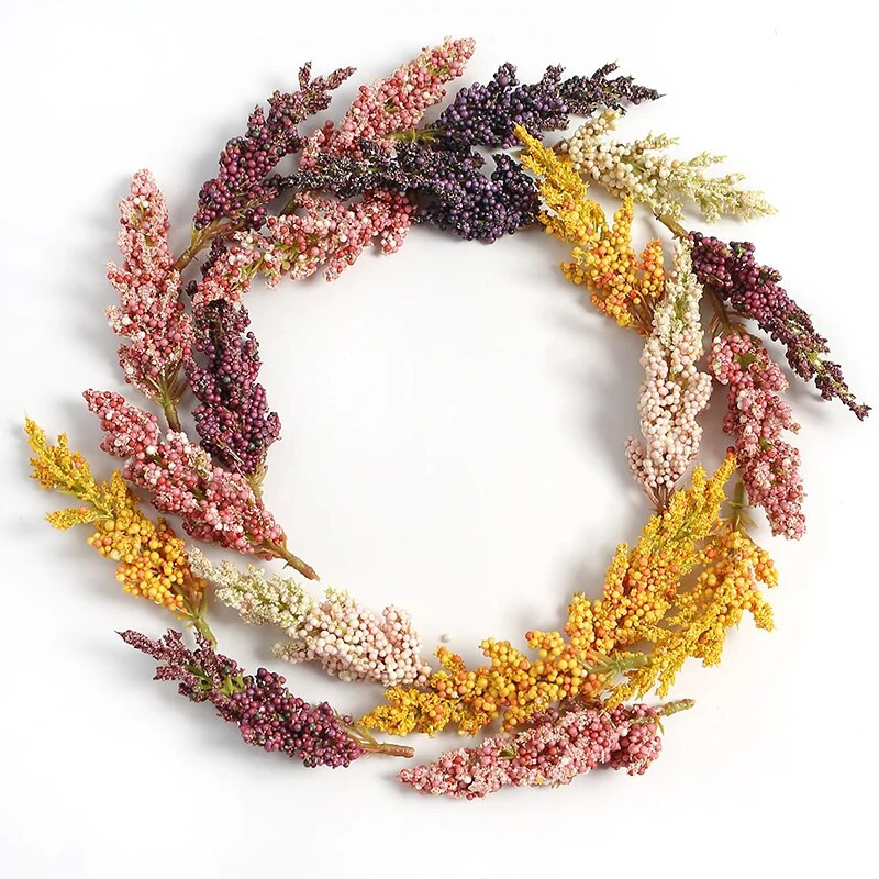 10/20 db mesterséges növények hab búza fül Hamis növény lakberendezéshez Esküvői házasság dekorációs kellékek barkács koszorú kiegészítők