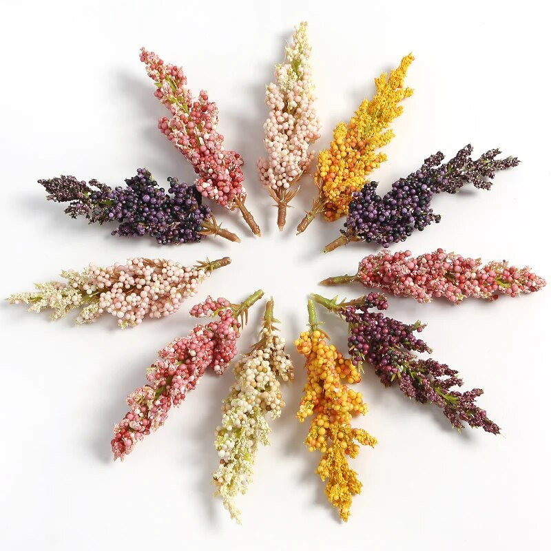 10/20 db mesterséges növények hab búza fül Hamis növény lakberendezéshez Esküvői házasság dekorációs kellékek barkács koszorú kiegészítők