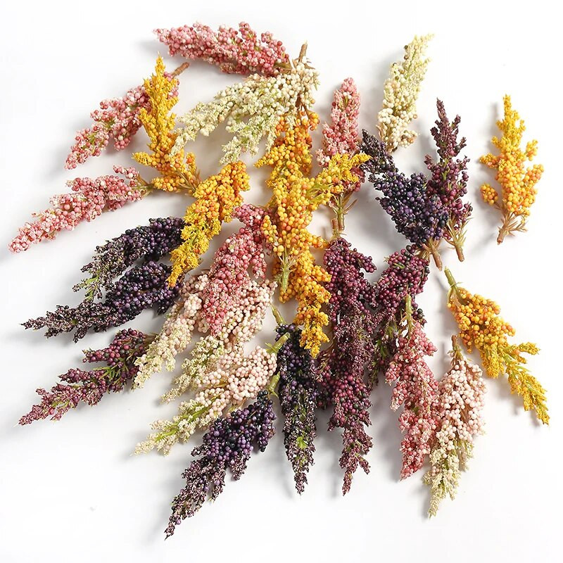 10/20 db mesterséges növények hab búza fül Hamis növény lakberendezéshez Esküvői házasság dekorációs kellékek barkács koszorú kiegészítők