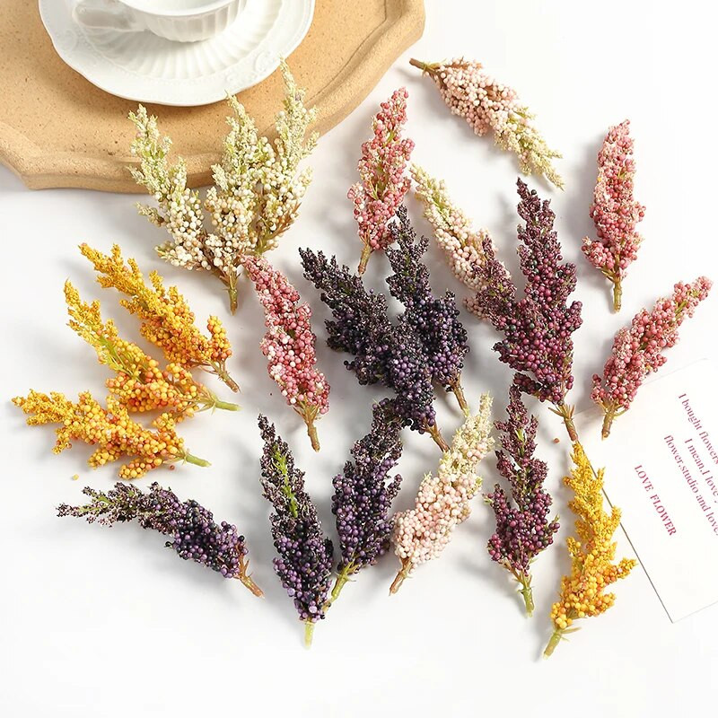 10/20 db mesterséges növények hab búza fül Hamis növény lakberendezéshez Esküvői házasság dekorációs kellékek barkács koszorú kiegészítők