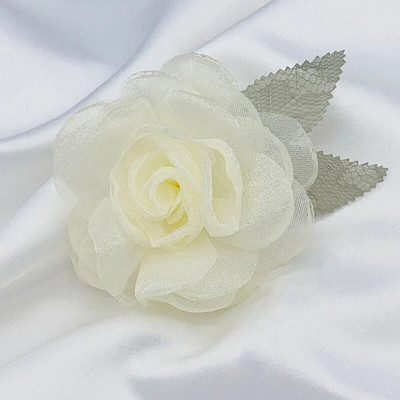 5 DB/tétel Kézzel készített organza szövet mesterséges rózsa virág esküvői ruhához Kalap dekor fűző fejfedő kiegészítők