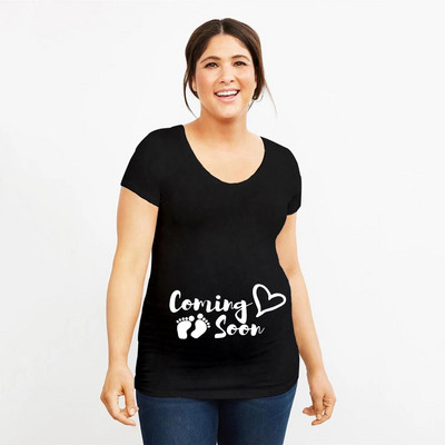 Uskoro dolazi Majica za najavu trudnoće Pregnancy Reveal Majice za trudnice Majice za mlade majke Majice za trudnice Odjeća za trudnice