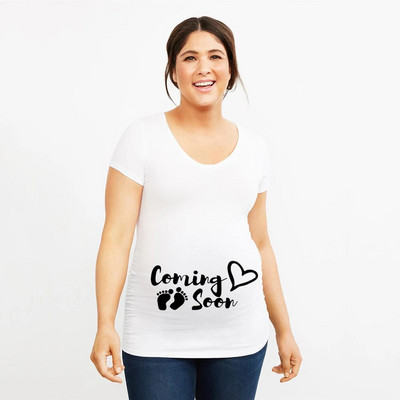 Uskoro dolazi Majica za najavu trudnoće Pregnancy Reveal Majice za trudnice Majice za mlade majke Majice za trudnice Odjeća za trudnice