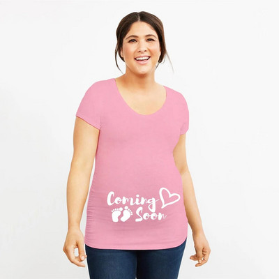 Uskoro dolazi Majica za najavu trudnoće Pregnancy Reveal Majice za trudnice Majice za mlade majke Majice za trudnice Odjeća za trudnice