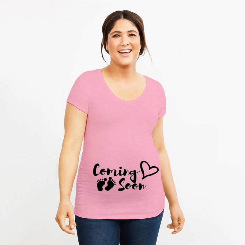 Uskoro dolazi Majica za najavu trudnoće Pregnancy Reveal Majice za trudnice Majice za mlade majke Majice za trudnice Odjeća za trudnice