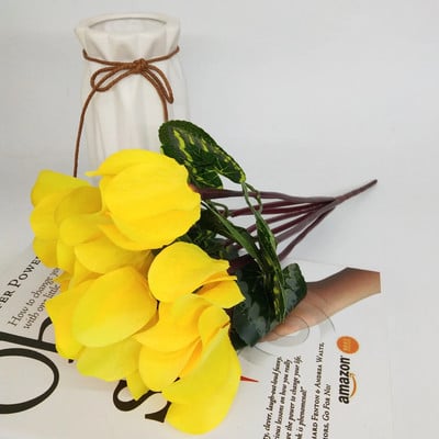 Svilena plastika od umjetne ciklame sa 7 glava sa zelenim lišćem Lažna biljka Mala žarulja Vjenčanje Dekoracija kućnog stola za zabavu