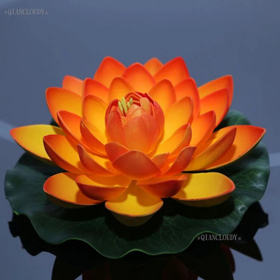 Umjetni lažni listovi lotosa, cvjetovi ljiljana Vodeni BAZEN Plutajuće jezerce cvijeće vjenčani ukras Vrt 17CM B12