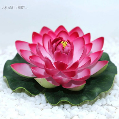 Umjetni lažni listovi lotosa, cvjetovi ljiljana Vodeni BAZEN Plutajuće jezerce cvijeće vjenčani ukras Vrt 17CM B12