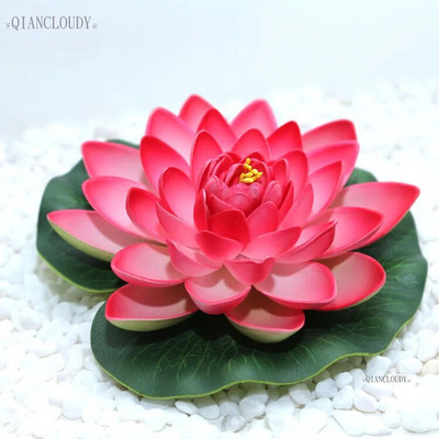 Umjetni lažni listovi lotosa, cvjetovi ljiljana Vodeni BAZEN Plutajuće jezerce cvijeće vjenčani ukras Vrt 17CM B12