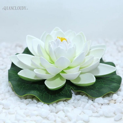 Umjetni lažni listovi lotosa, cvjetovi ljiljana Vodeni BAZEN Plutajuće jezerce cvijeće vjenčani ukras Vrt 17CM B12