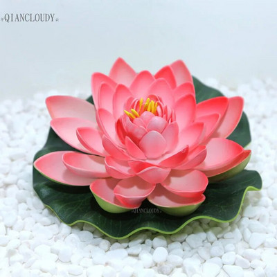 Umjetni lažni listovi lotosa, cvjetovi ljiljana Vodeni BAZEN Plutajuće jezerce cvijeće vjenčani ukras Vrt 17CM B12