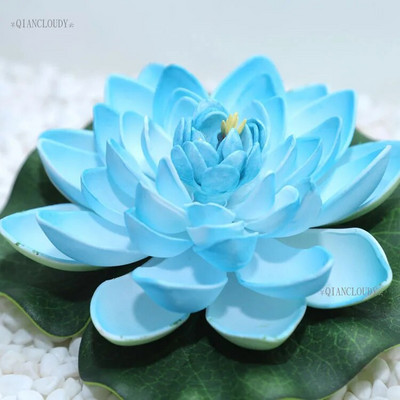 Umjetni lažni listovi lotosa, cvjetovi ljiljana Vodeni BAZEN Plutajuće jezerce cvijeće vjenčani ukras Vrt 17CM B12