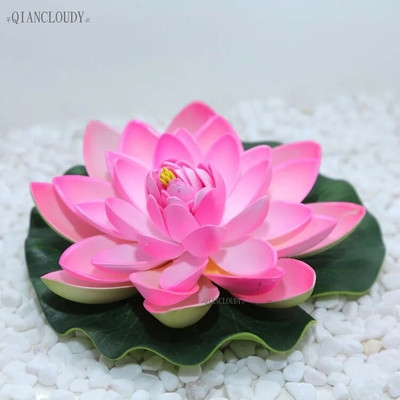 Umjetni lažni listovi lotosa, cvjetovi ljiljana Vodeni BAZEN Plutajuće jezerce cvijeće vjenčani ukras Vrt 17CM B12