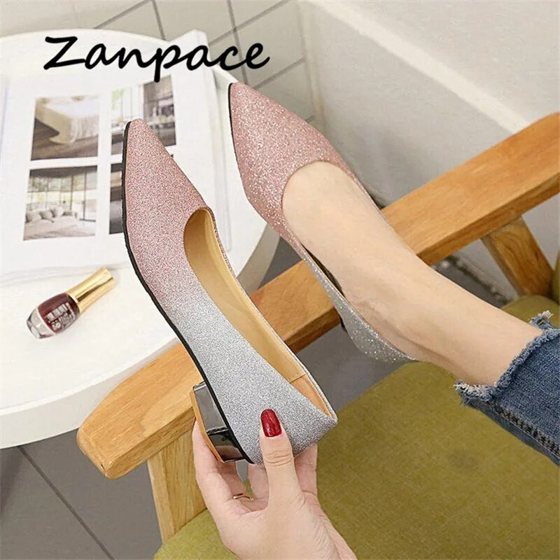 ZANPACE Proljetne cipele s platformom Jesenske ženske cipele na nisku potpeticu za vjenčanje Bing Plitke ženske cipele na ravne cipele
