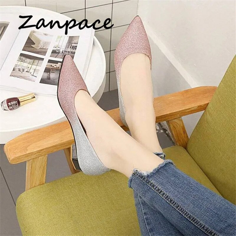 ZANPACE Proljetne cipele s platformom Jesenske ženske cipele na nisku potpeticu za vjenčanje Bing Plitke ženske cipele na ravne cipele