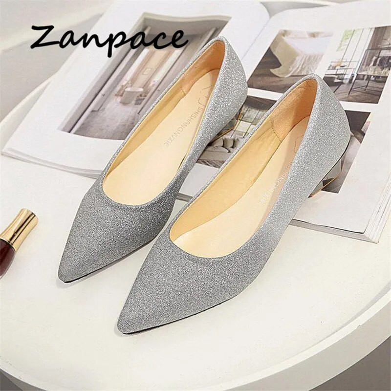 ZANPACE Proljetne cipele s platformom Jesenske ženske cipele na nisku potpeticu za vjenčanje Bing Plitke ženske cipele na ravne cipele