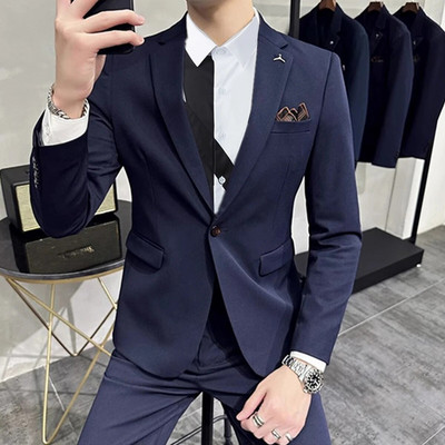 2023. modno novo muško poslovno butik jednobojno jednobojno odijelo za vjenčanje / muški prugasti 3 kom sako sako hlače prsluk