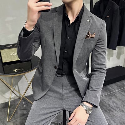 2023. modno novo muško poslovno butik jednobojno jednobojno odijelo za vjenčanje / muški prugasti 3 kom sako sako hlače prsluk