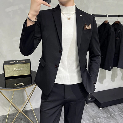 2023. modno novo muško poslovno butik jednobojno jednobojno odijelo za vjenčanje / muški prugasti 3 kom sako sako hlače prsluk