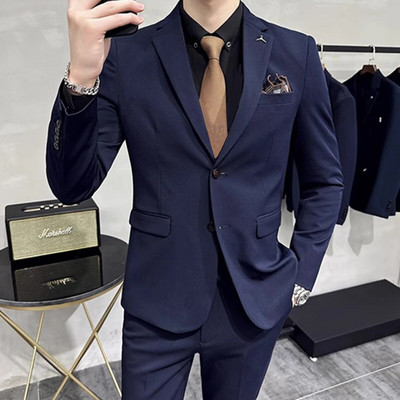 2023. modno novo muško poslovno butik jednobojno jednobojno odijelo za vjenčanje / muški prugasti 3 kom sako sako hlače prsluk