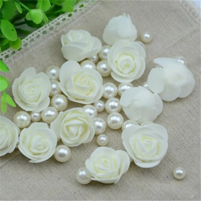 50PCS/Lot Umjetna mini PE pjena Ružina cvjetna glava Ručno izrađena DIY vjenčana dekoracija doma DIY Scrapbooking lažna cvjetna lopta za poljubac