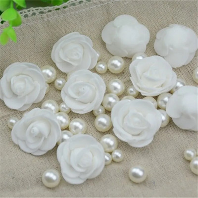 50PCS/Lot Umjetna mini PE pjena Ružina cvjetna glava Ručno izrađena DIY vjenčana dekoracija doma DIY Scrapbooking lažna cvjetna lopta za poljubac