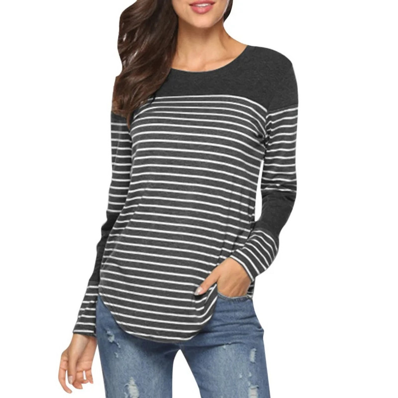Trudnička odjeća za trudnice Ženske majice za trudnice dugih rukava Ležerne prugaste majice za dojenje Majice kratkih rukava Majice za dojenje Trudnice