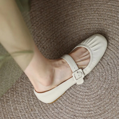 Moteriški baleto batai Minkšti papločiai, skirti moteriškai sagtimi laisvalaikio batai Retro Mary Janes batai mergaitėms princesė Zapatos Mujer 1207N