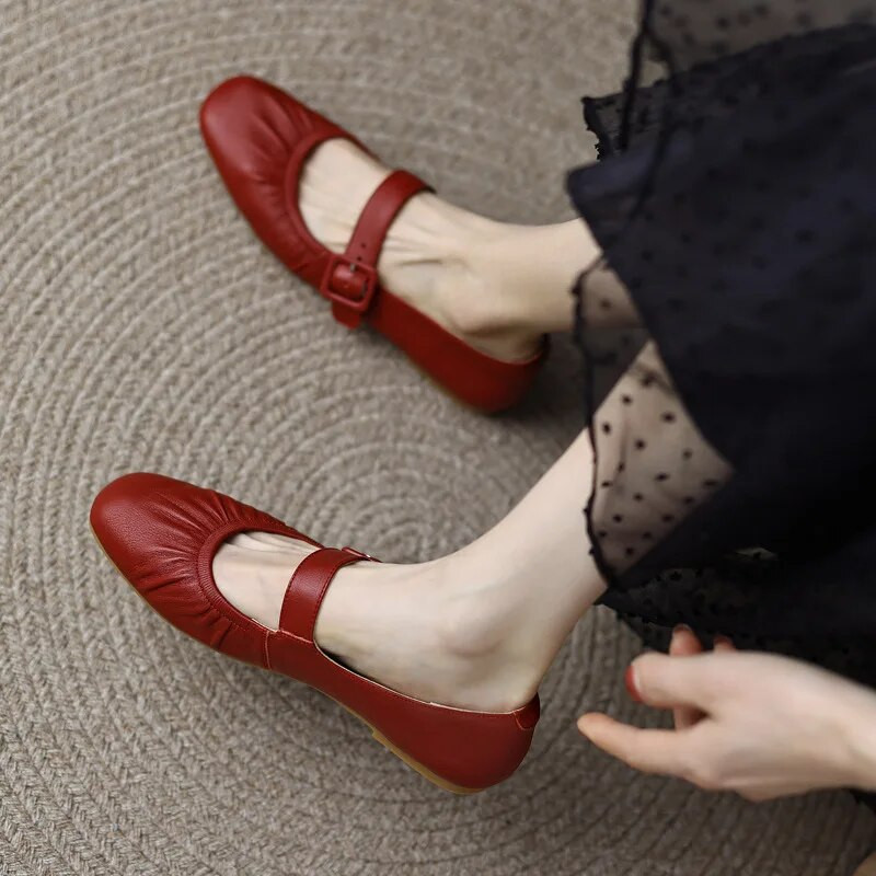 Ženske balerinke Mekane balerinke za žene Ležerne cipele s kopčom Remen Retro Mary Janes cipele Princess Zapatos Mujer 1207N