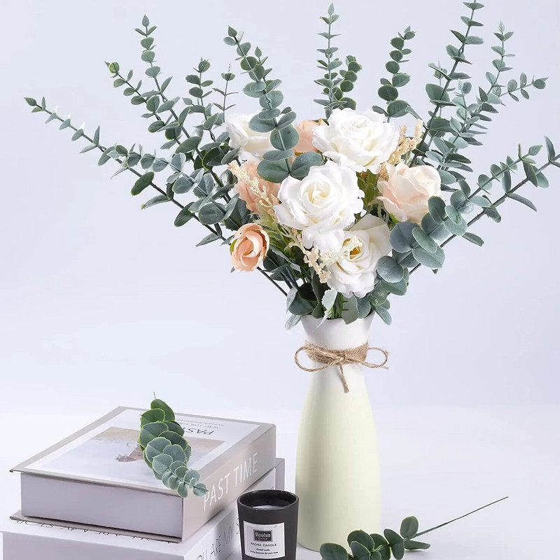 Buket zelenog umjetnog lišća eukaliptusa Lažno cvijeće za uređenje doma Božić Nova godina 2023. Girlanda Poklon Ukrasi Dodaci