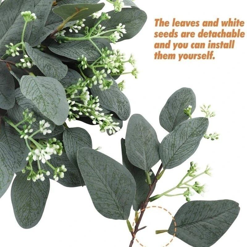 Buket zelenog umjetnog lišća eukaliptusa Lažno cvijeće za uređenje doma Božić Nova godina 2023. Girlanda Poklon Ukrasi Dodaci