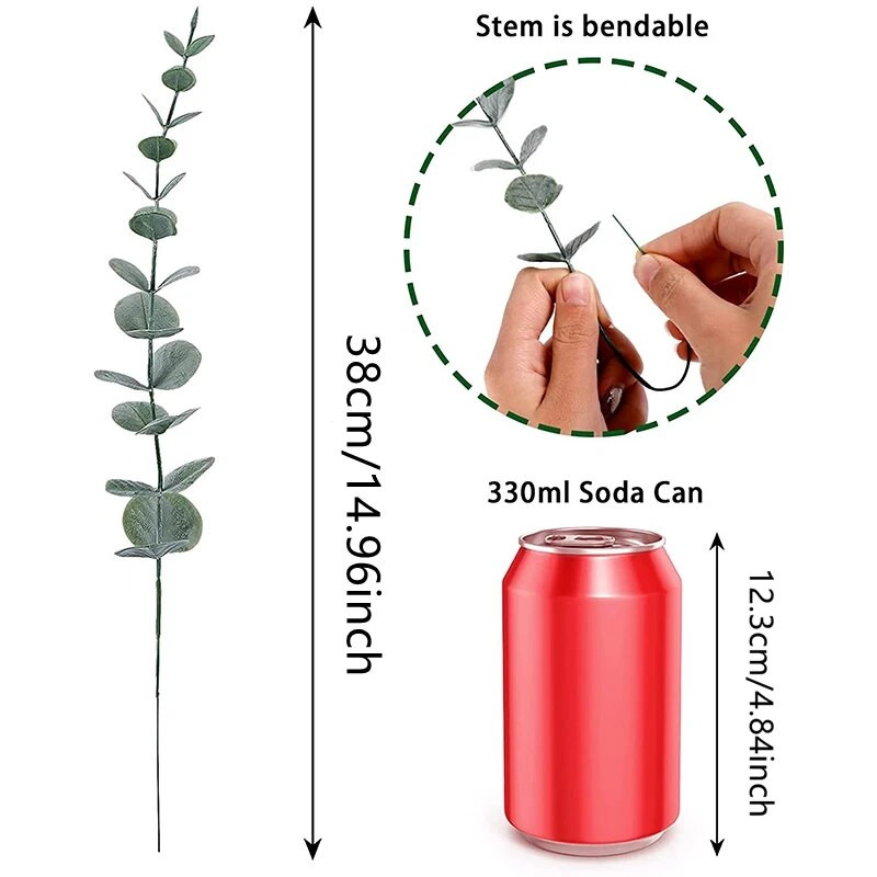Buket zelenog umjetnog lišća eukaliptusa Lažno cvijeće za uređenje doma Božić Nova godina 2023. Girlanda Poklon Ukrasi Dodaci