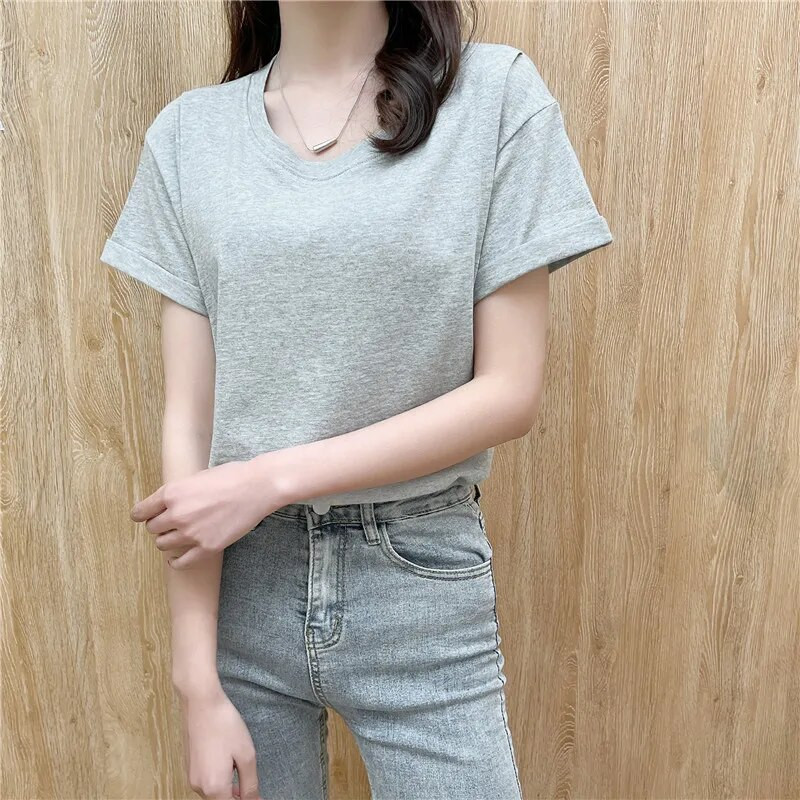 Siva ljetna majica kratkih rukava s okruglim izrezom za dojilje, trudnice, odjeća, bluza za dojenje 2219