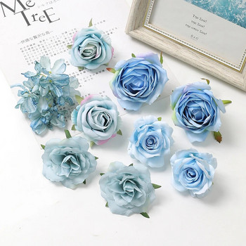 5 τεμ. Mix μπλε τεχνητά λουλούδια Κεφάλι για διακόσμηση γάμου Διακόσμηση σπιτιού DIY Γράμματα γενεθλίων Χριστουγεννιάτικο στεφάνι Χειροτεχνία ψεύτικο λουλούδι