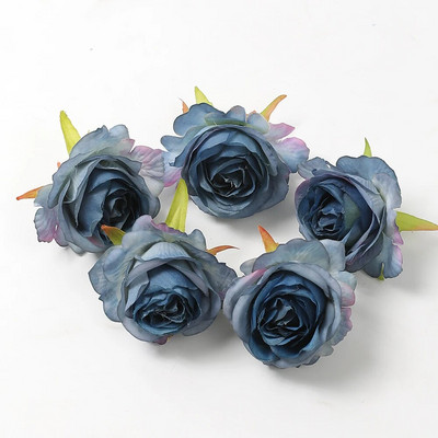 5gab. Zila mākslīgo ziedu maisījums Galva kāzu dekorēšanai Mājas dekorēšana DIY dzimšanas dienas vēstules Ziemassvētku vainags Amatniecība Viltus zieds