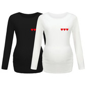 Ženska majica s tunikom za trudnice Mama Clothes Laskava majica kratkih rukava s dugim rukavima i širokim izrezom sa strane, ležerna jednobojna odjeća