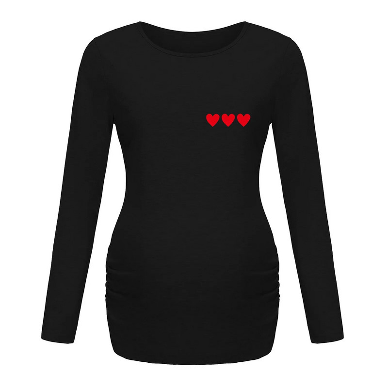 Ženska majica s tunikom za trudnice Mama Clothes Laskava majica kratkih rukava s dugim rukavima i širokim izrezom sa strane, ležerna jednobojna odjeća